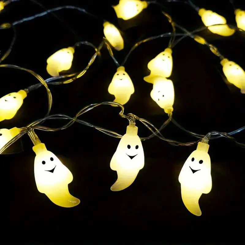 Halloween-Lichterketten batterie betriebene Geister lichter niedliche gruselige Geister dekor für Indoor-Party Halloween Innen zimmer Schlafzimmer – Detail 6