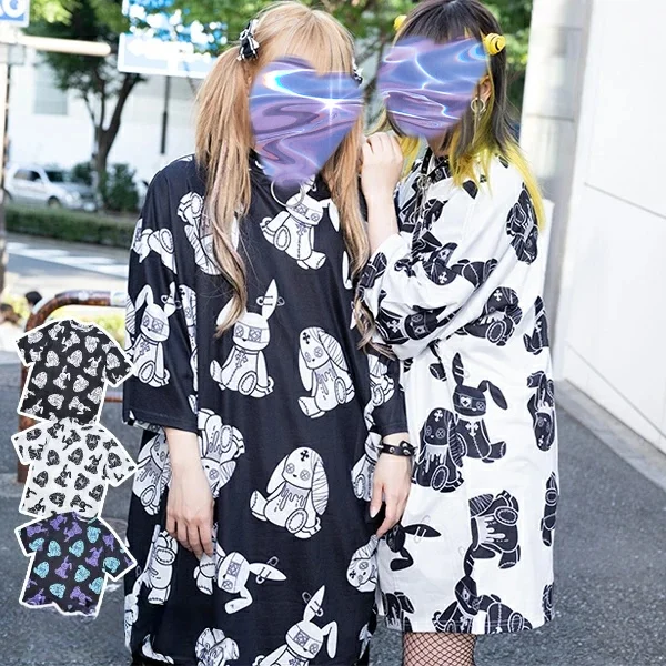 

Детская свободная футболка унисекс в стиле Харадзюку с 3D-принтом и темными нашивками для повседневной носки и образов на Comic Con