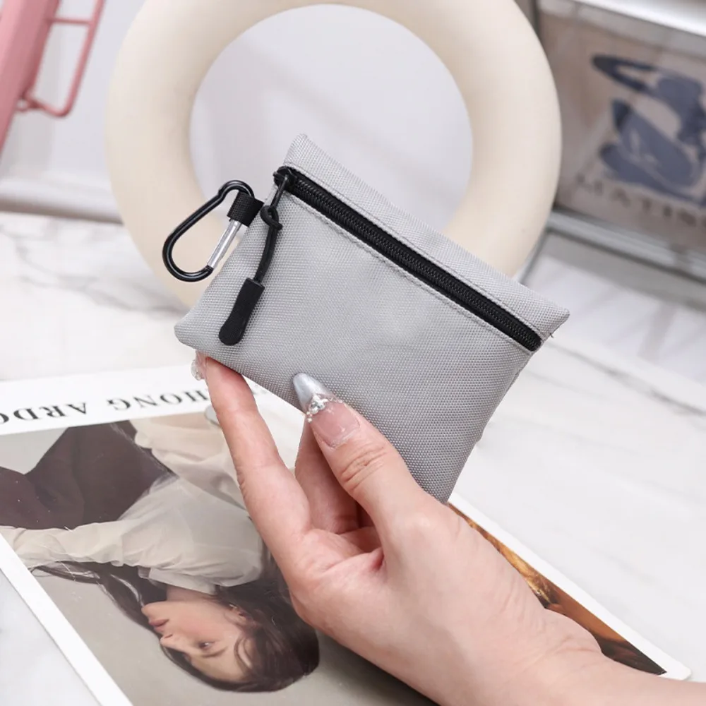 Monedero de tela de buey de estilo coreano a la moda, monedero con cremallera de Color sólido, bolso para artículos pequeños, cartera, tarjetero, bolsa de almacenamiento de tarjetas para mujer