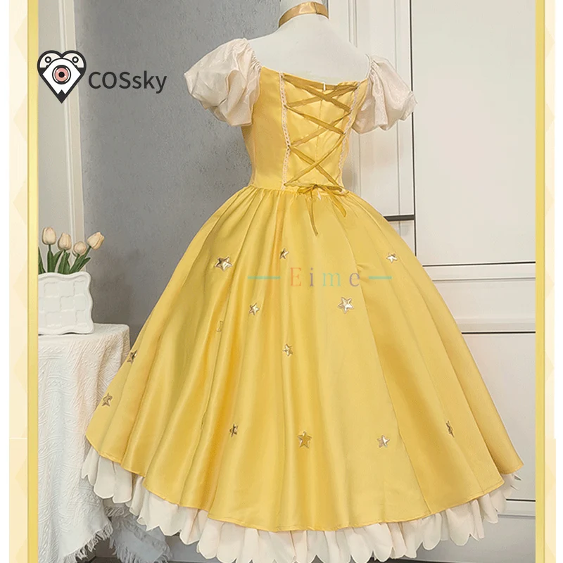 Anime Card Captor Sakura Kinomoto Cosplay Costume Women Star yellow Dress Halloween Carnival Uniform Party Role Play Woman