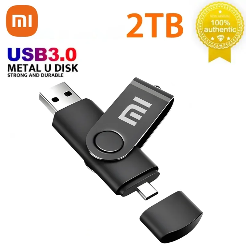 Xiaomi Usb Flash Drive 2tb High Speed Usb3.0 pen dirve U Disk Type-c Interface Dualuse Mobile Phone Computer Metal Memory Stick