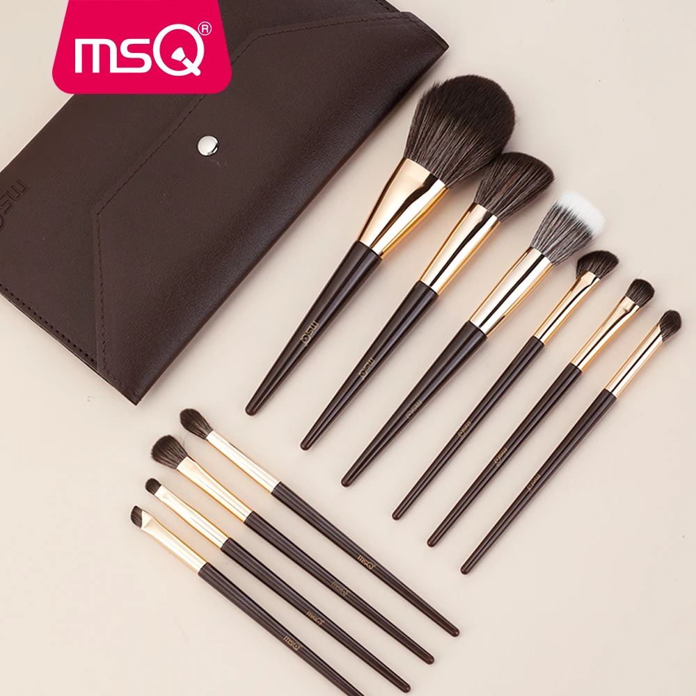 MSQ10pcs Professional Makeup Brushes Set Foundation Eyeshadow Blush Concealer Loose Powder Brush Face Brush Tools