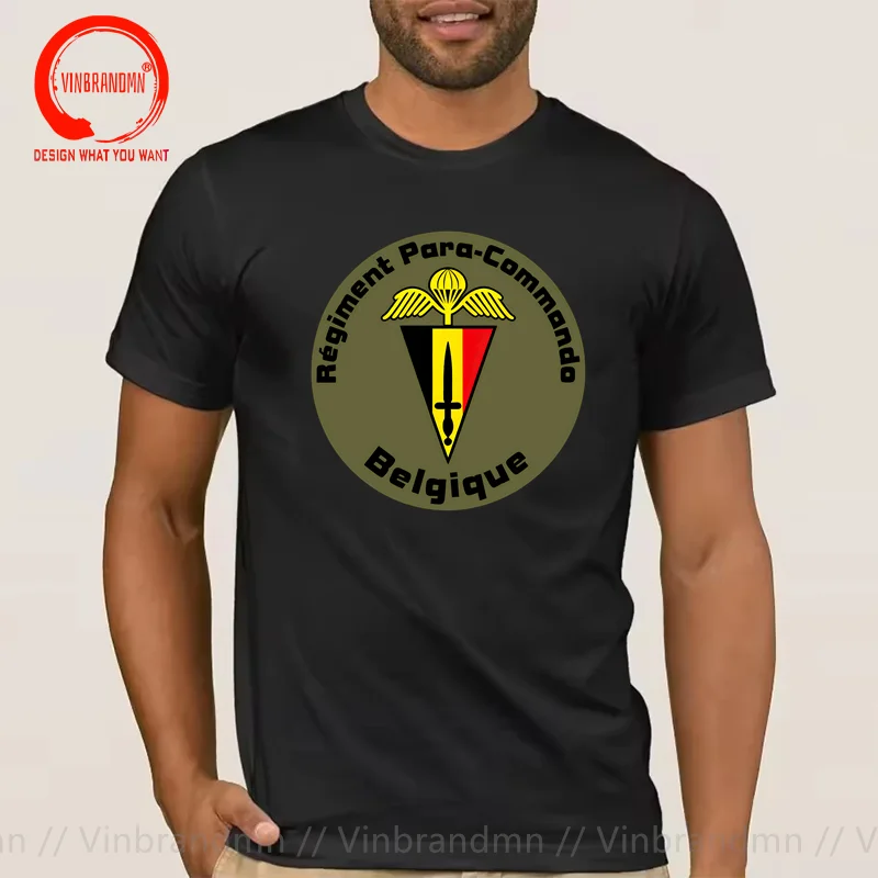 Commando Brigade Belgian Paratroopers Parachute Army One Coat of Arms Men T-Shirt Short Sleeve Casual 100% Cotton T Shirts