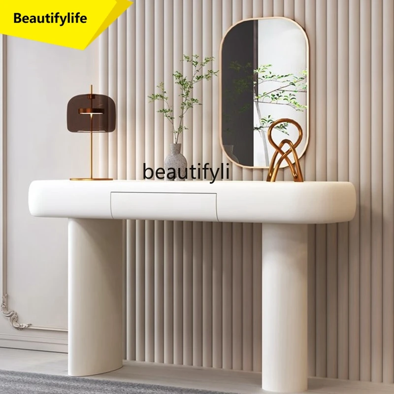 

A57 Wabi wind makeup table art dressing table modern minimalist designer arc desk Nordic silent wind