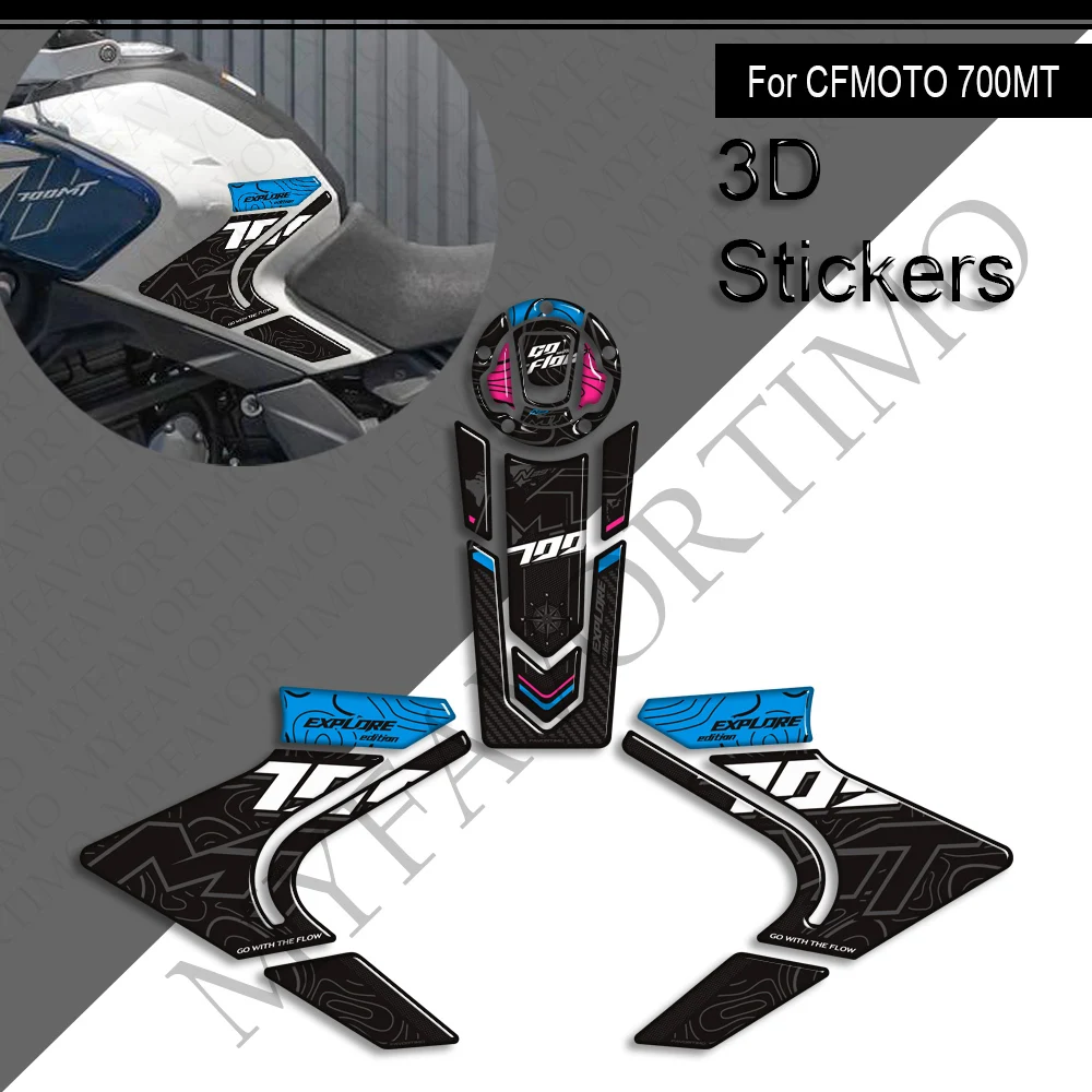 

3D Stickers Decals For 700MT 700 MT Touring Bike Adventure Tank Pad Side Grips Gas Fuel Oil Knee 2023 2024 2025
