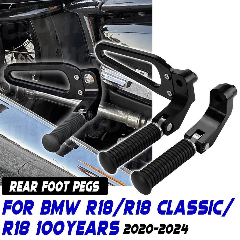 

Для BMW R18 2020 2021 2022 2023 2024 R 18 CLASSIC мотоциклетная подставка для ног, вращающиеся на 360 градусов подножки для пассажиров, задние подножки для ног