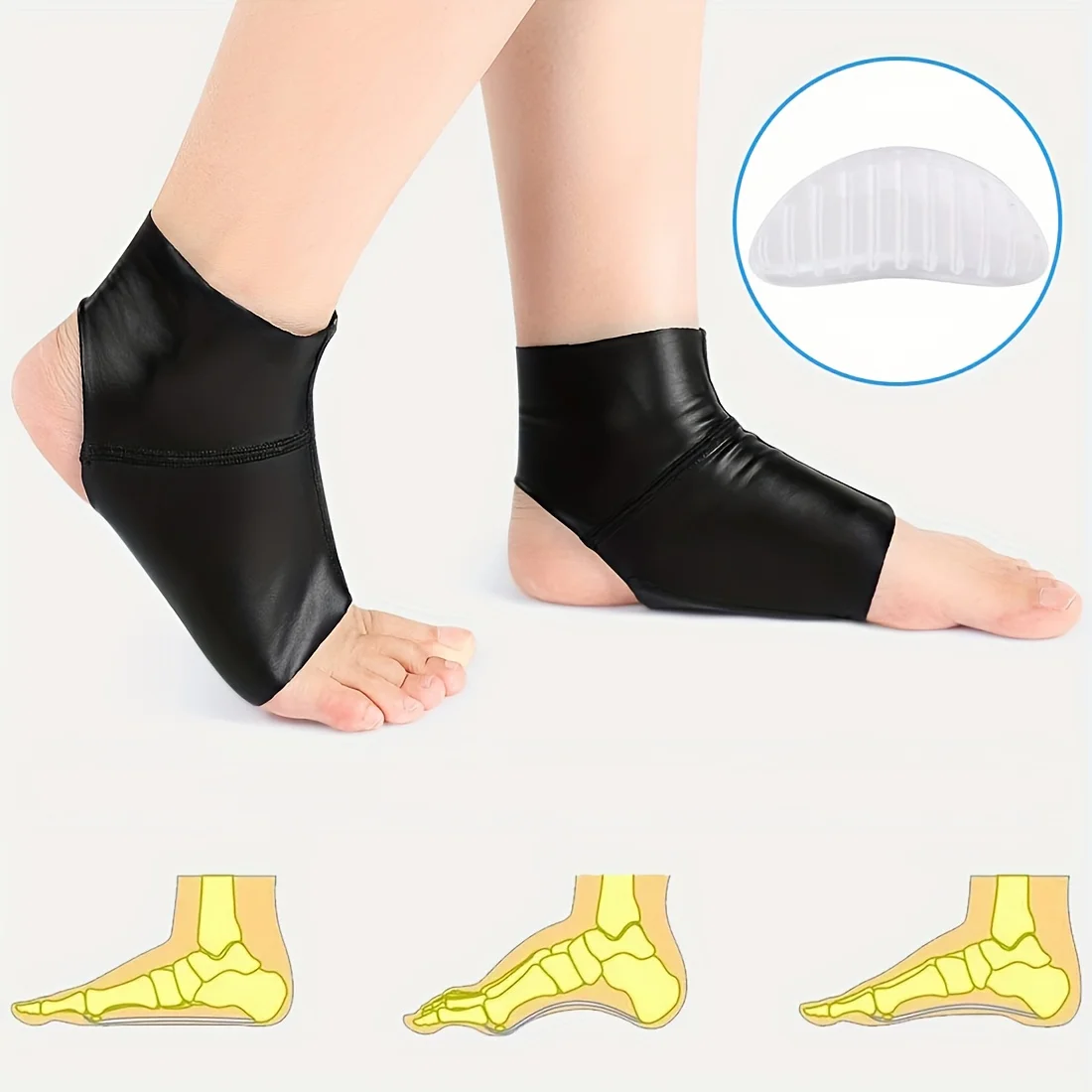 1 Set of Compression Arch Support Protective Gear, Unisex Heel Ankle Stabilizer, Suitable for Running and Dancing