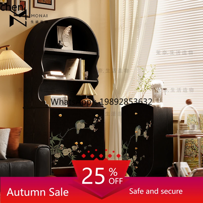 

flower and bird picture chest cabinet living room entrance decorative solid wood cabinet dining room side cabinet
