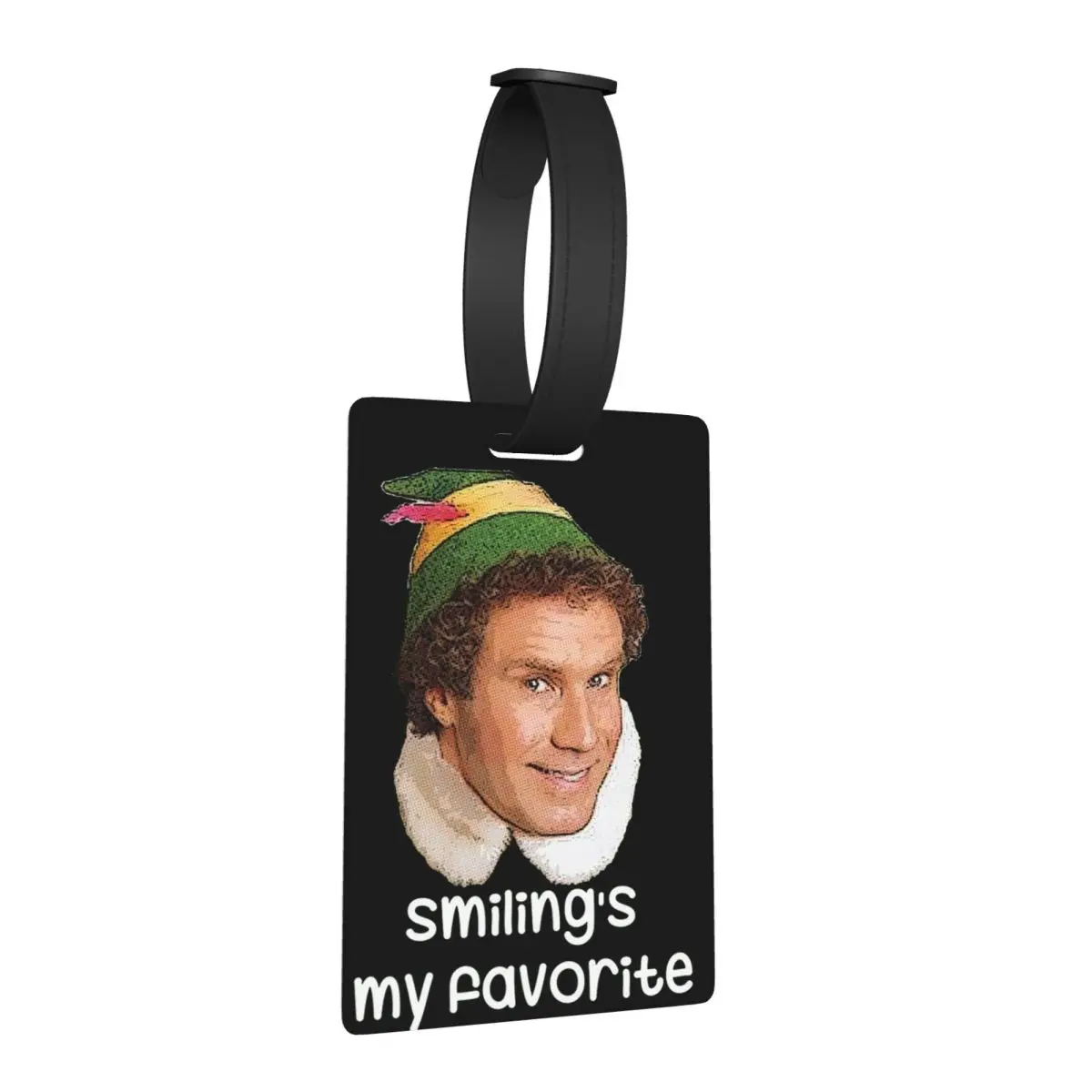 

Smiling's My Favorite Buddy The Elf Movie Will Ferrell Luggage Tags Portable Baggage Boarding Tag Label Holder ID Name Address