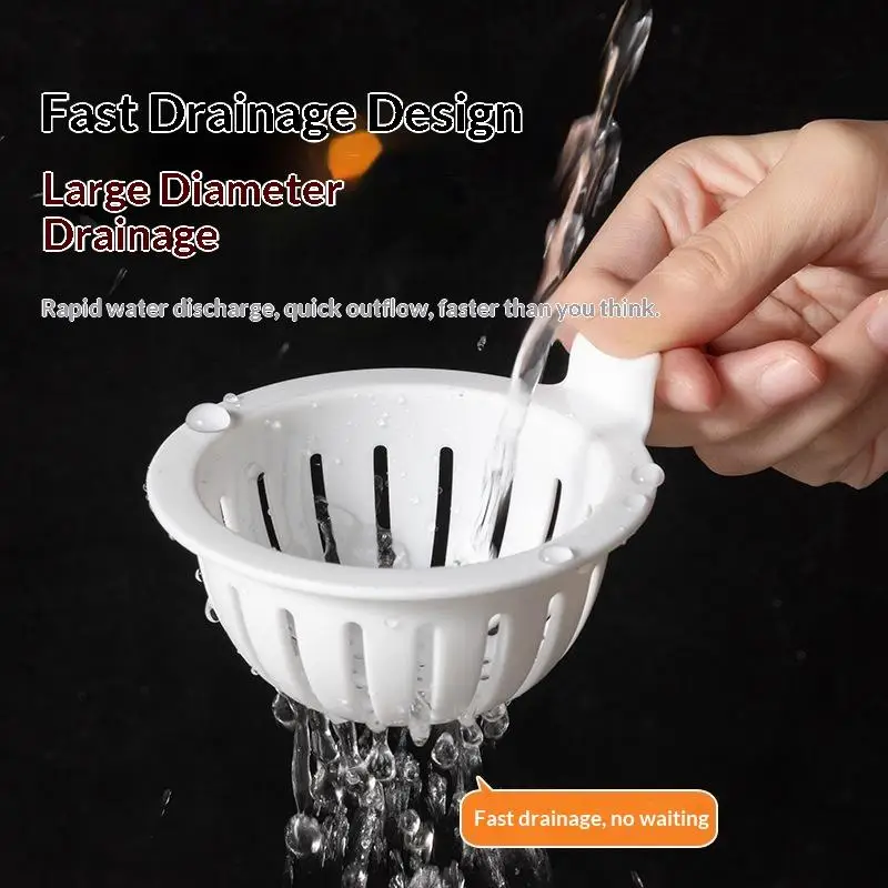 1pcs Drain Basket With Handle Kitchen Sink Strainer Food Slag Strainer Drain Trap Convenient Creative Kitchen Supplies