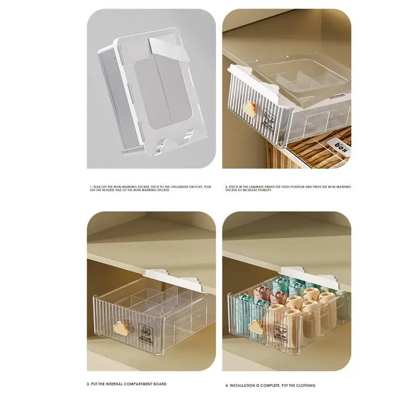 Underwear Organizer Drawer 24/16 Cell Underwear Container Boxes Cabinet Closet Organizer Multifunctional Closet Underwear