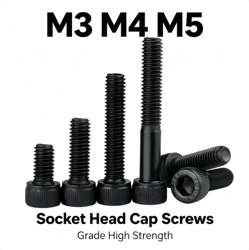 M3 M4 M5 12.9 Grade High Strength Socket Head Cap Screws Allen Bolts Hex Drive Machine Assembly Screws