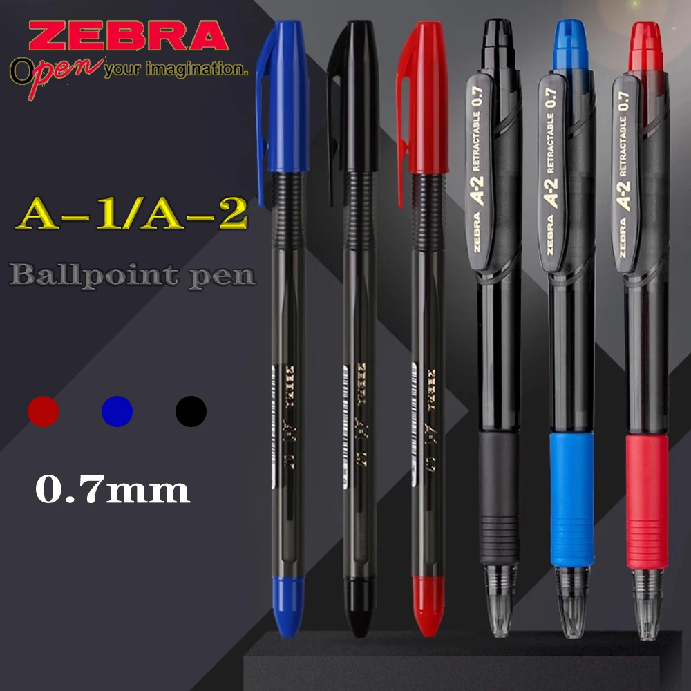 

10PCS Japan ZEBRA Oil Ballpoint Pens Black Blue Red Half Needle Pen Tip A1/A2 Smooth 0.7mm Back To School Anime Stationery