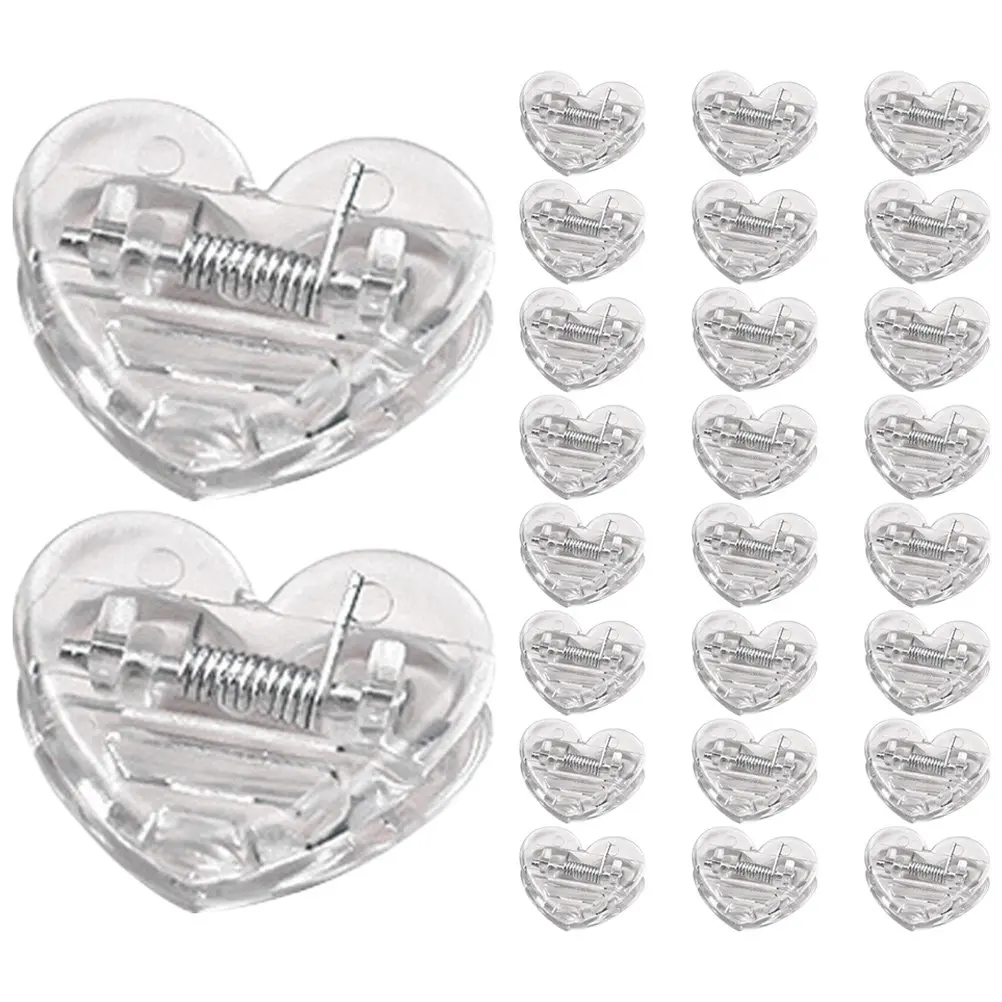 

40 шт. прозрачных зажимов в форме сердца, маленькие прозрачные зажимы для фотографий, компактные зажимы для картинок, очаровательные многоразовые многофункциональные зажимы для дома