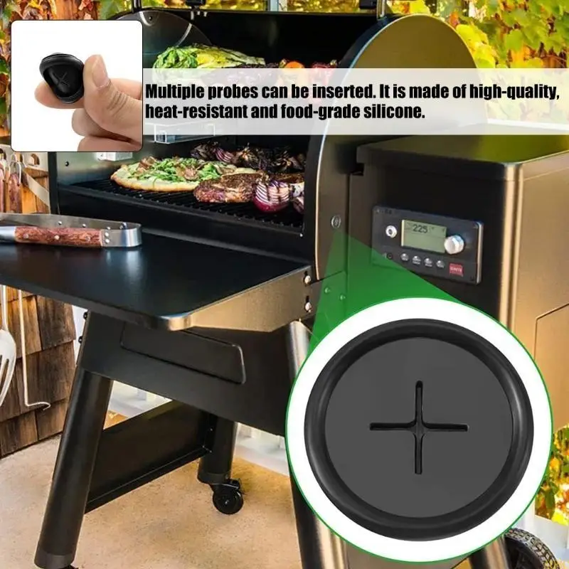 A0NC 1/3/6/12 قطعة مسبار مطاطي جروميت أسود درجة الحرارة مسبار جروميت شواية مدخنة حرارية