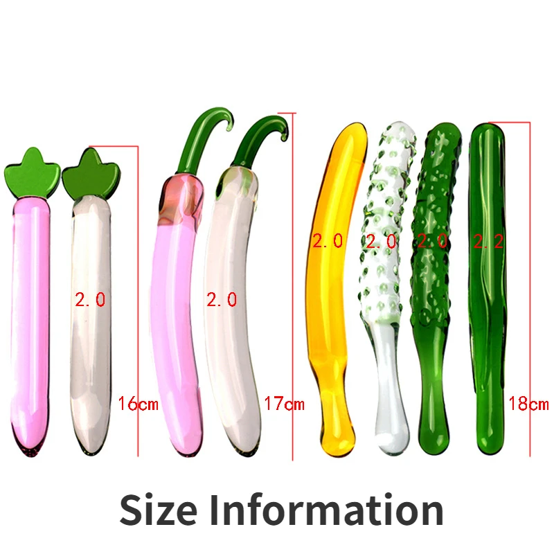 Artificial Fruit Transparent Penis Crystal Glass Dildo G-spot Massage Wand Vaginal Stimulation Anal Butt Plug Sex Toys for Women