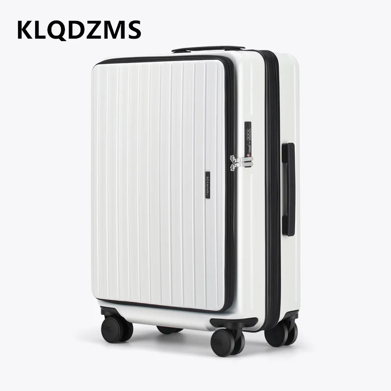 Klqdzms Handbagage Reisbagage Zijopening Instapkoffer 20 "24" 26 Inch Trolley Koffer Heren Uitbreidbare Rits Koffer