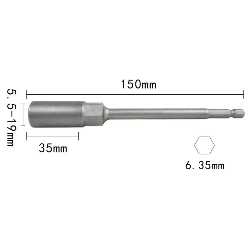 150mm 소켓 렌치 깊이 연장 렌치 연장 슬리브 내마모성 고품질 육각 너트 드라이버