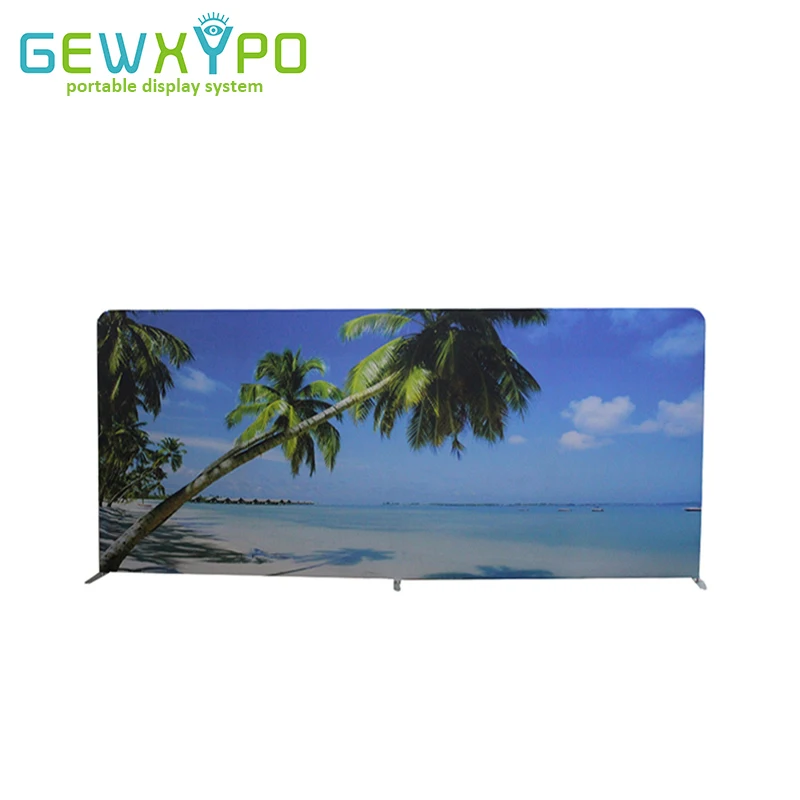 16.5‘ Wide Straight Tension Fabric Pop Up Banner Print With Aluminum Tube Frame,Expo Booth Portable Advertising Backwall Display