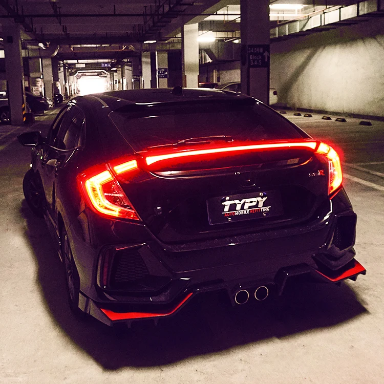 

Trunk Rear Lamp LED Tail Lamp TYPE-R 2016-2021 Warning Light Streamer Through Tail Light For Honda Civic Hatchback