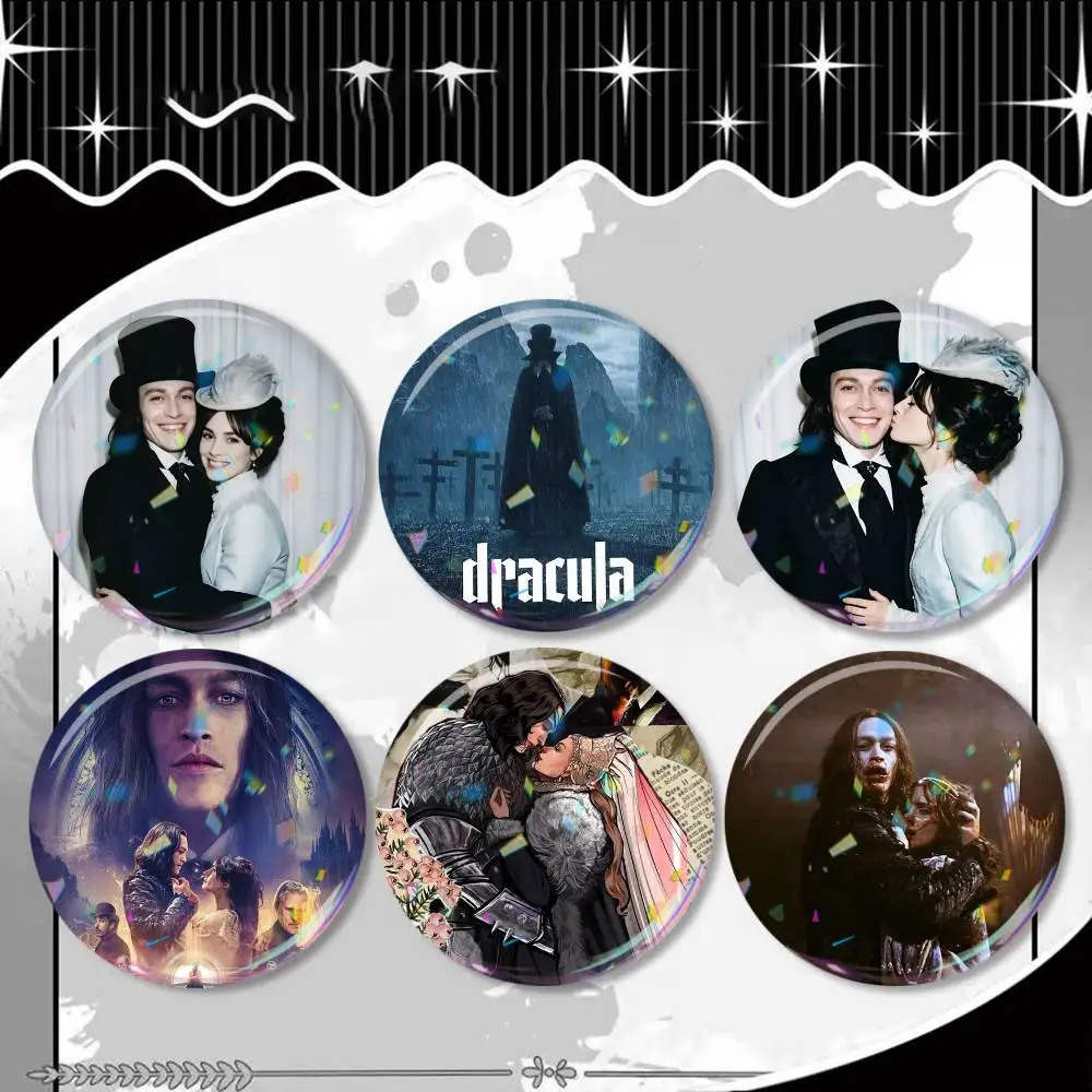 D-Dracula A Love Tale 2025 Laser Badge Creative Pins Brooch for Bag Clothes Hat Decor Gifts Fans Collect