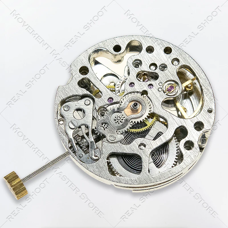 7120 Skeleton Automatic Watch Movement New Chinese 3 Hands Silver