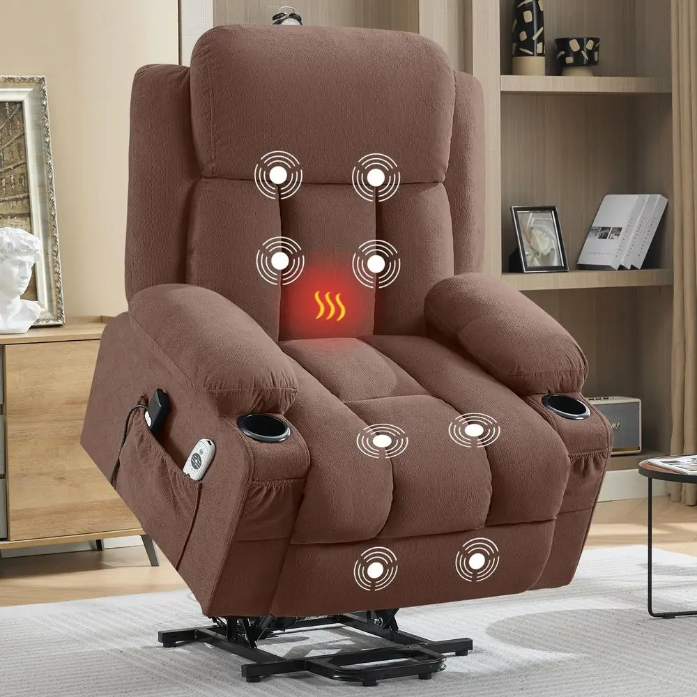 

Power Lift Recliner Chair for Elderly, for Mom, Electric Lift Chair with Extended Footrest, USB Ports, Cup Holders, Faux Leathe