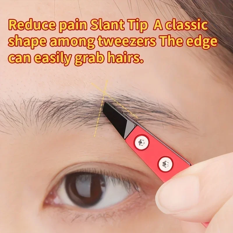 Zirconia Ceramic Pointed Tweezers Stainless Steel Tweezers with Slanted Tips Edges Eyebrows Beards Hair  Eyelash Tweezers image 6