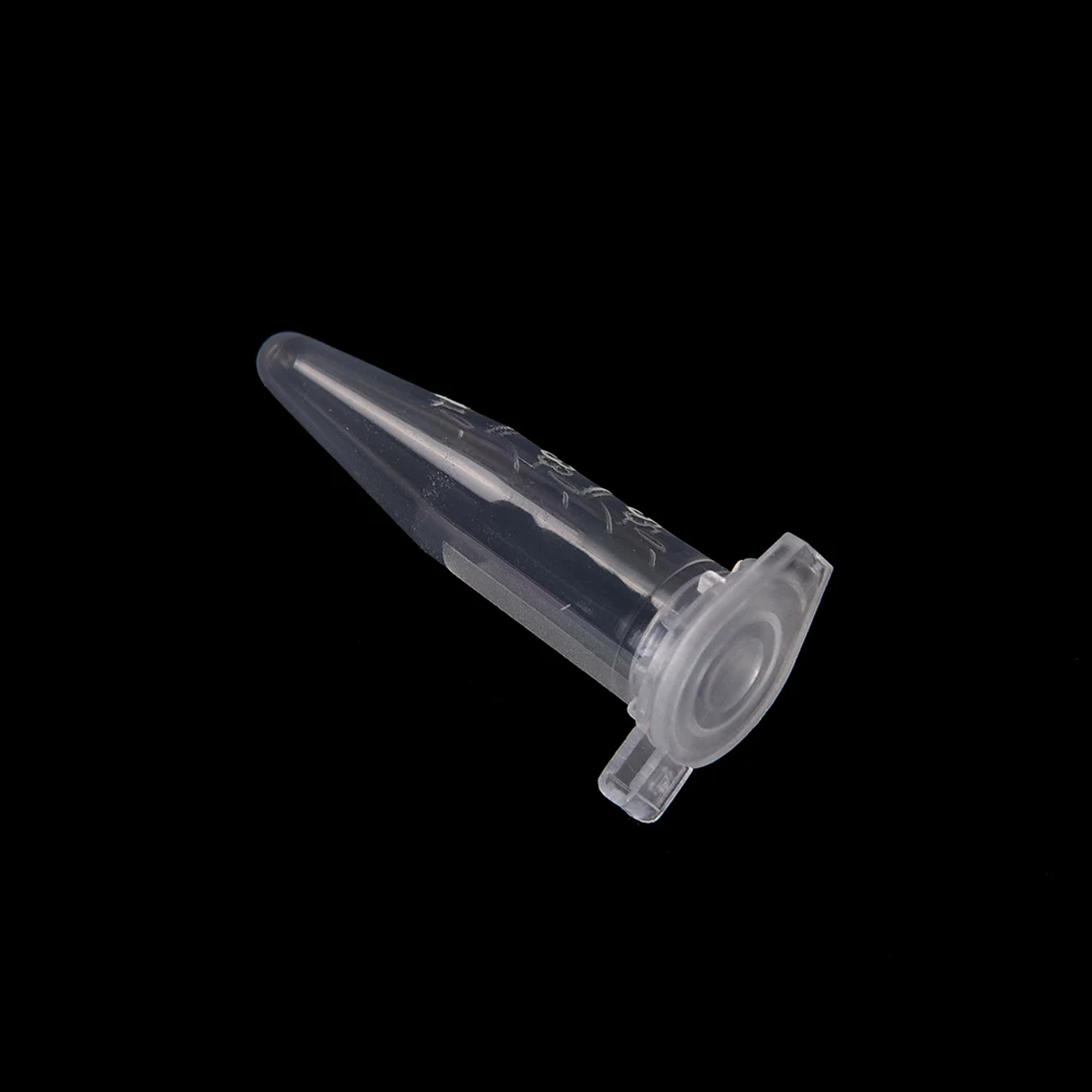 100 PCS Clear Micro Plastic Test Tube Centrifuge Vial Snap Cap Container for Laboratory Sample Specimen School Stationery 0.5 ML