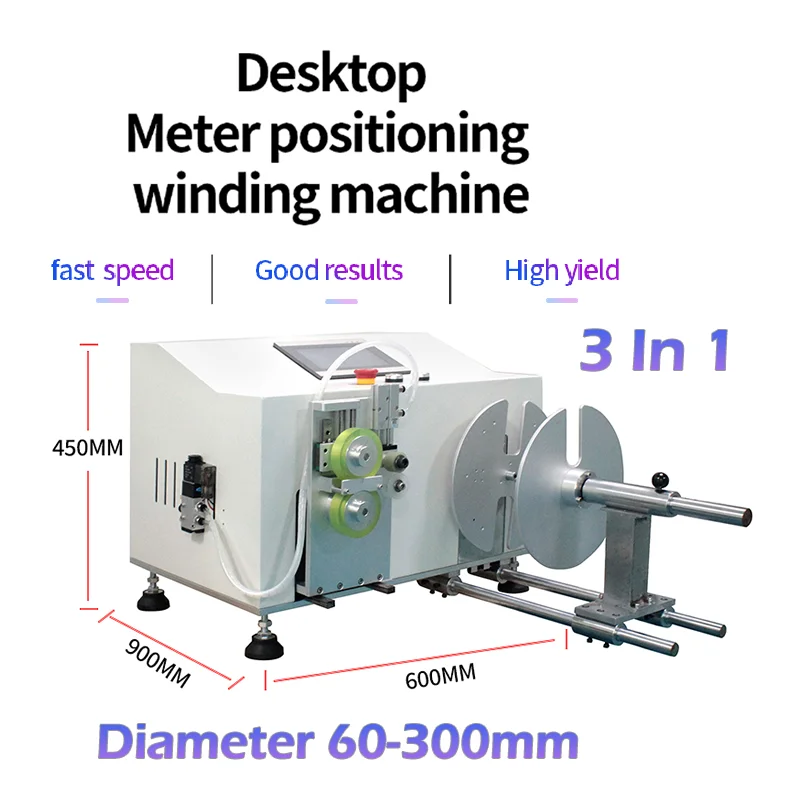 3 In 1 Digital Touch Screen Auto Counting Array Function Electric Peeling Stripping Cutting Machine Diameter 60-300mm Max Stroke