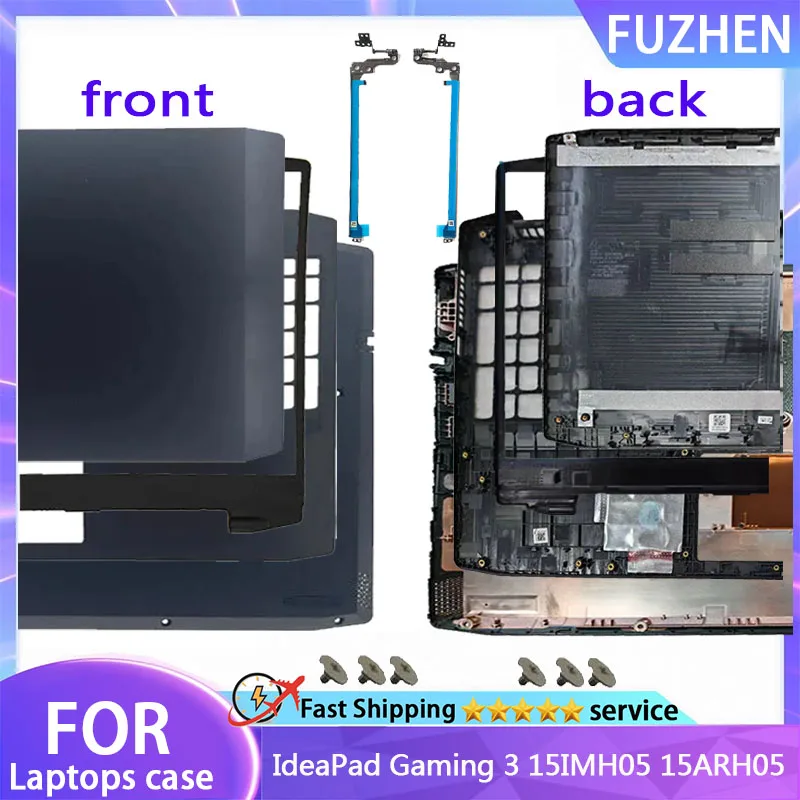 New For IdeaPad Gaming 3 15IMH05 15ARH05 LCD Rear Cover/Front Frame/Palm Pad/Bottom Cover/hinge Black