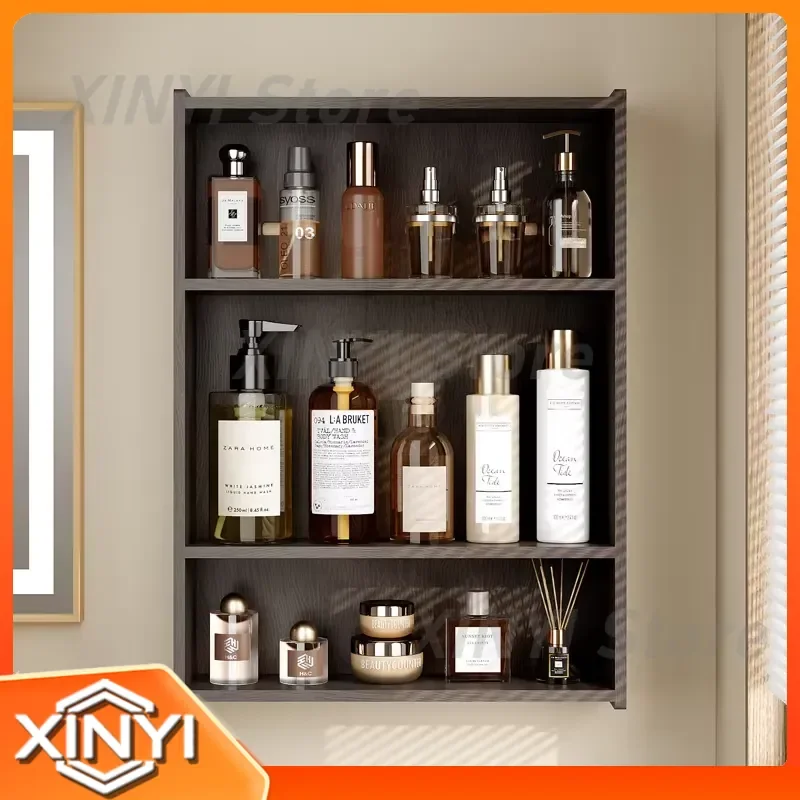 Wall Mounted Bathroom Rack for Toilet Non Drilling Washstand Cosmetic Storage Organizer for Small Space Modern Minimalist