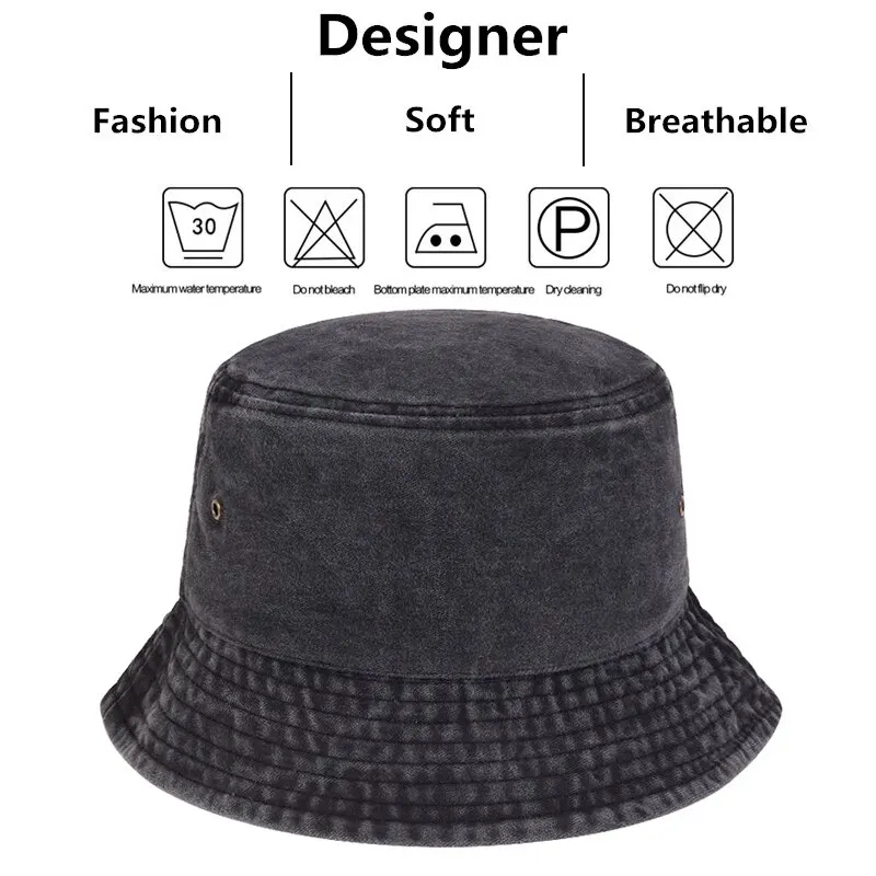 Unisex Solid Color Personality Bucket Hats Fishermen Caps Outdoor Casual Cap Sunscreen Hat