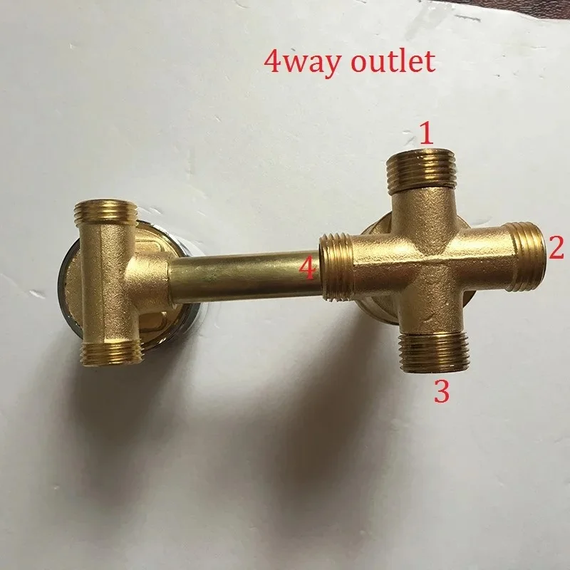 MTTUZK wall mounted 2/3/4/5 Ways water outlet brass shower tap screw or intubation shower cabin shower room mixing valve faucet