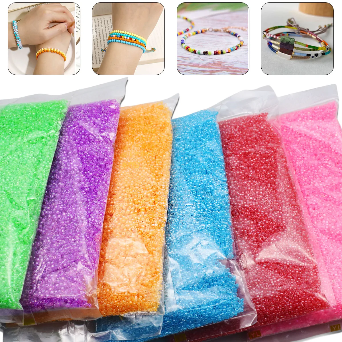 2,5mm Glasperlen für Stickerei 450g pro Packung Handgefertigte DIY Schmuckherstellungsperlen Lose Perlen Armband-Zubehör – Detail 5