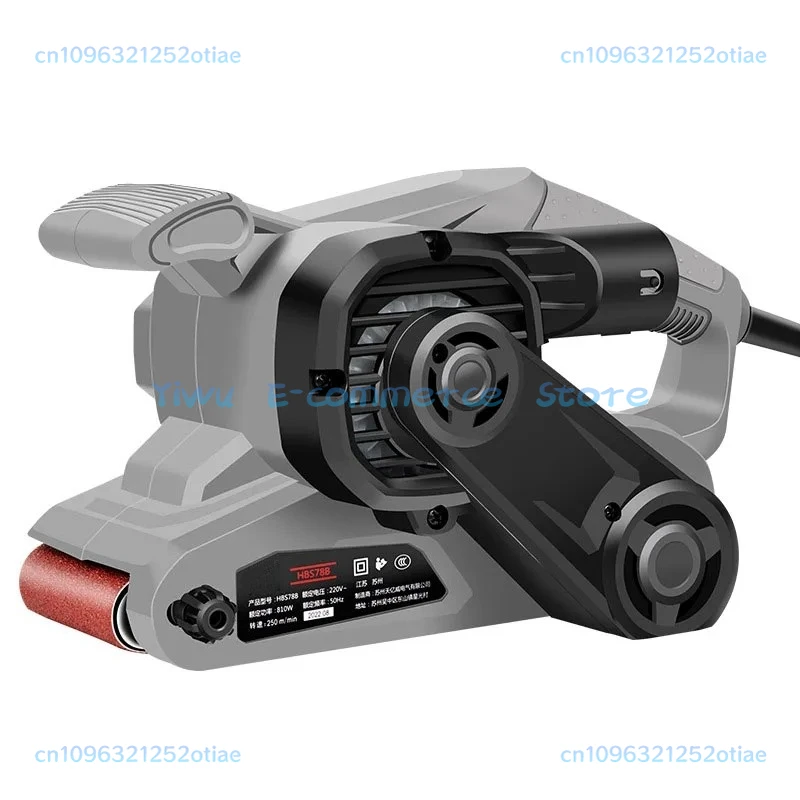 220V 810W Portable Small Desktop Plane Sander Belt Sander Grinder Woodworking Polisher Metal Rust Removal Polishing Machine