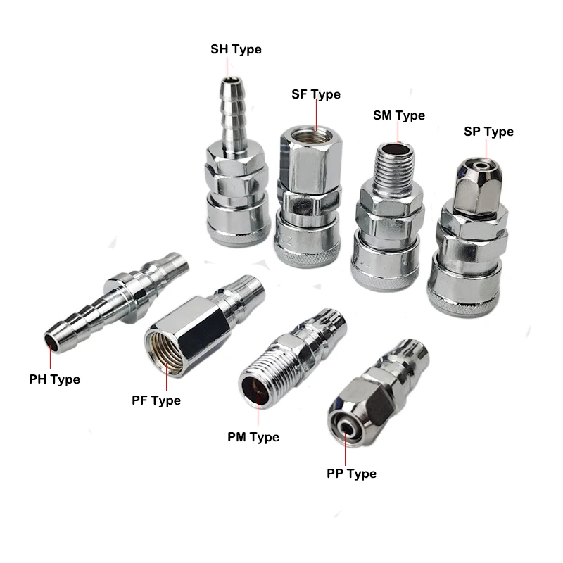 C Type SH PH SP PP SM PM SF Pneumatic Connector Rapidities for Air Hose Coupling Compressor Accessories Quick Release Fitting