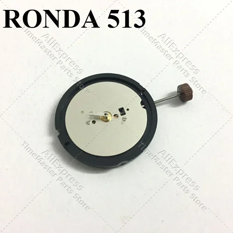 Nowy oryginalny, szwajcarski mechanizm Rhonda 513, trójpinowy, mechanizm kwarcowy, akcesoria do zegarków, mechanizm elektroniczny