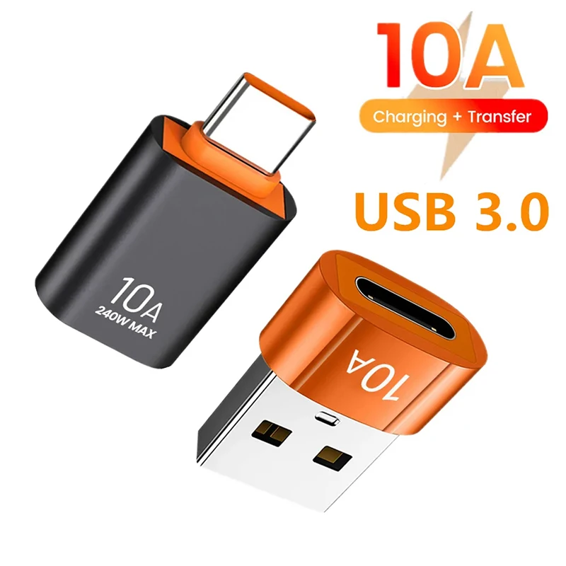 Adaptador USB 3,0 10A USB A a USB C OTG, convertidor tipo C a USB, adaptador USB 3,0 para Xiaomi 12 MacBook, conector OTG USB a tipo C