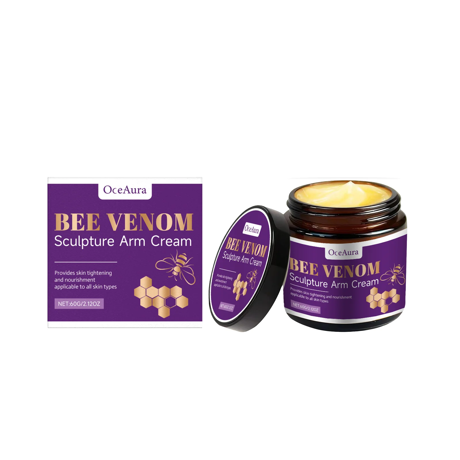 OceAura Bee Venom Cream Anti Sagging Arm Abdomen Hip Thighs Firm Skin Tightening Deep Nourishment Shaping Sculpting Body Cream