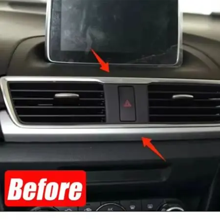 /Carbon /Fiber /Texture Middle Air Outlet Vent Cover Frame Trim For Mazda 3 Axela 2014 2015 2016 2017 2018 2019 Center Console D