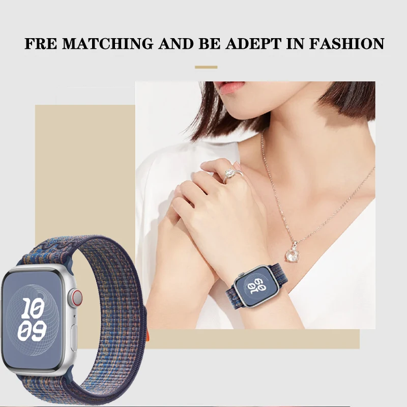 Nylon Strap For Apple Watch Ultra 49mm Sport Bracelet For Apple Watch Series Ultra2 9 8 7 se 6 5 4 Band 45mm 41mm 44mm 42mm
