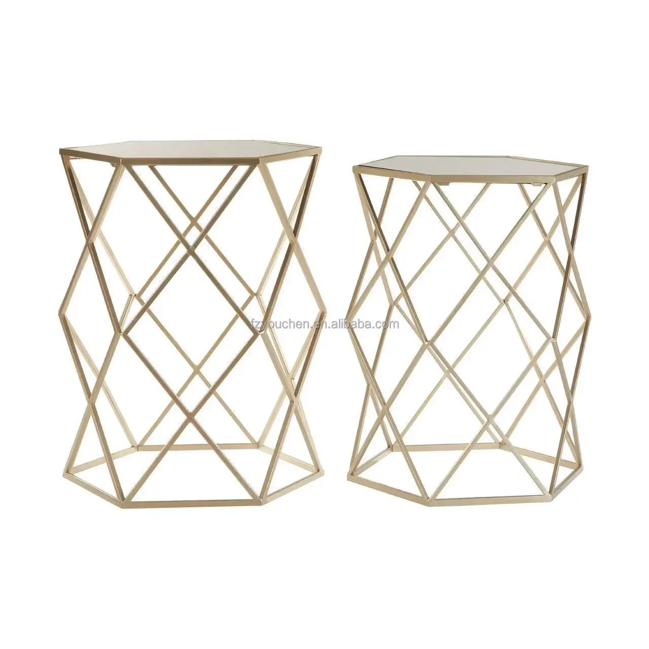 

#Round Metal Glass Top Side Table