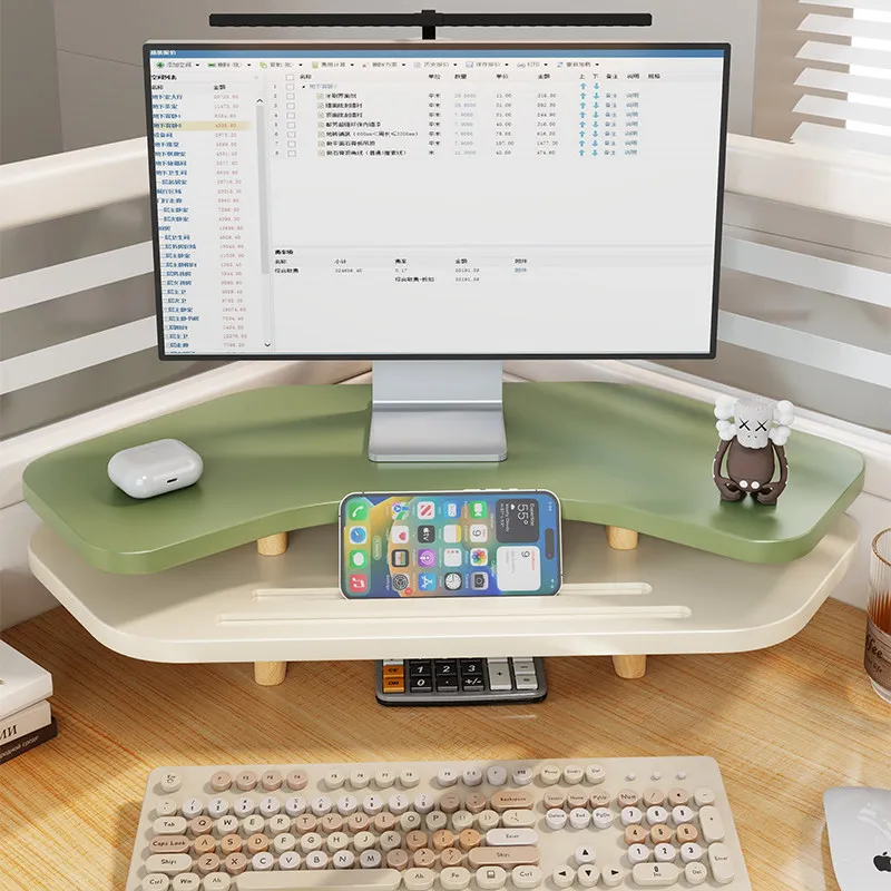 Corner Monitor Storage Rack Creative Office Monitors Laptop Riser Stand Desk Computer Screen Height Increase Holder Monitor Base
