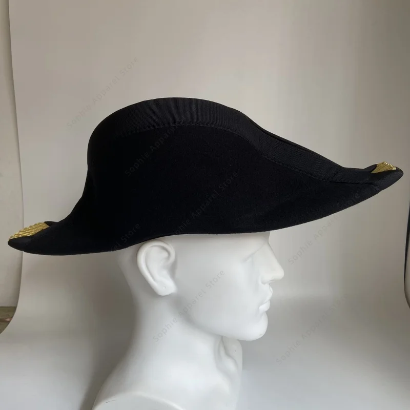 19세기 독일 해군 장교 비코르네 모자 재현 역사적 복제품 유럽 나폴레옹 전쟁 해군 장교 코크드 햇