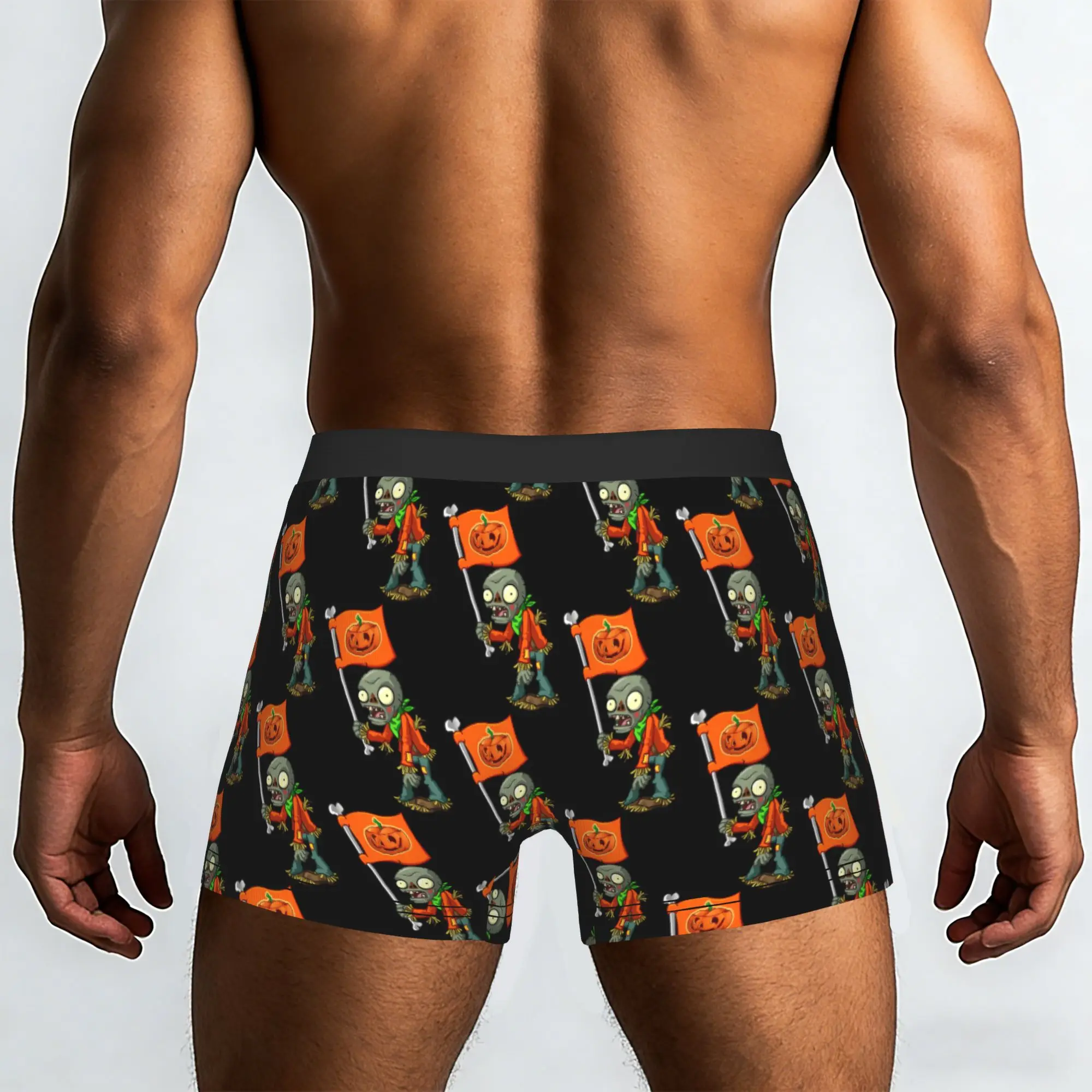 Plants Gaming Zombies Underwear Male Printed Halloween Pumpkin Video Game Boxer Briefs Shorts Panties Breathable Underpants