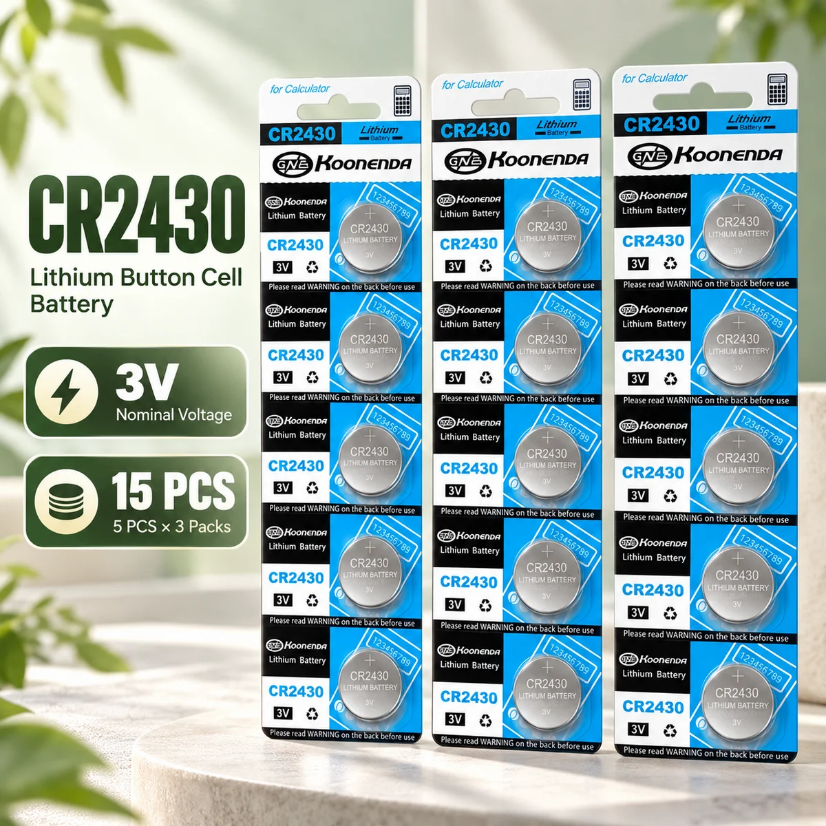 CR2430 3V Lithium Coin Cell Batteries, 2-50pcs, DL2430/BR2430 Button Batteries for Key Fob, Watch, Alarm Clock, Remote Control