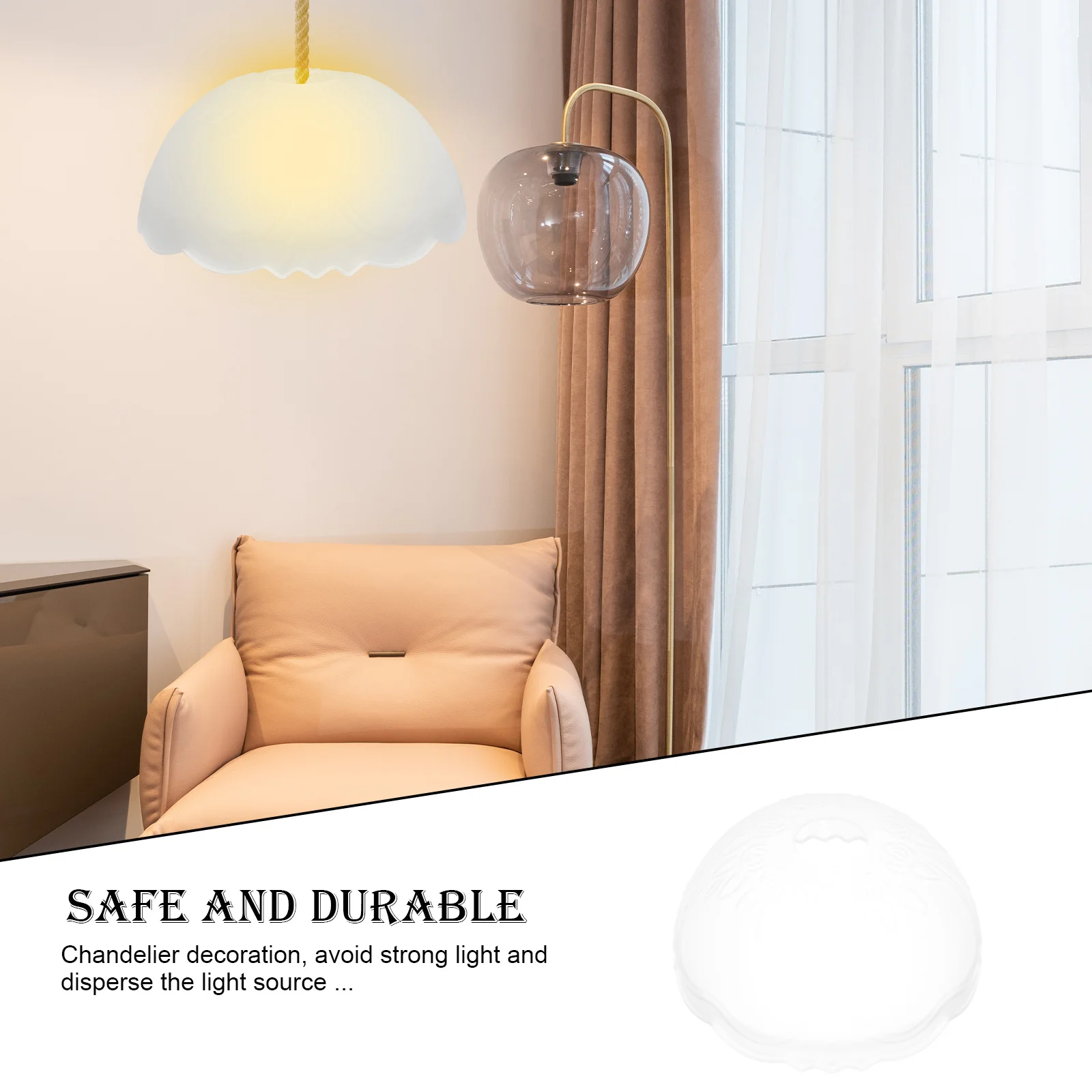 

1Pcs Frosted Glass Lamp Shade Durable Simple Style Bedside Desk Table Light Chandelier Lampshade Glass Light Cover