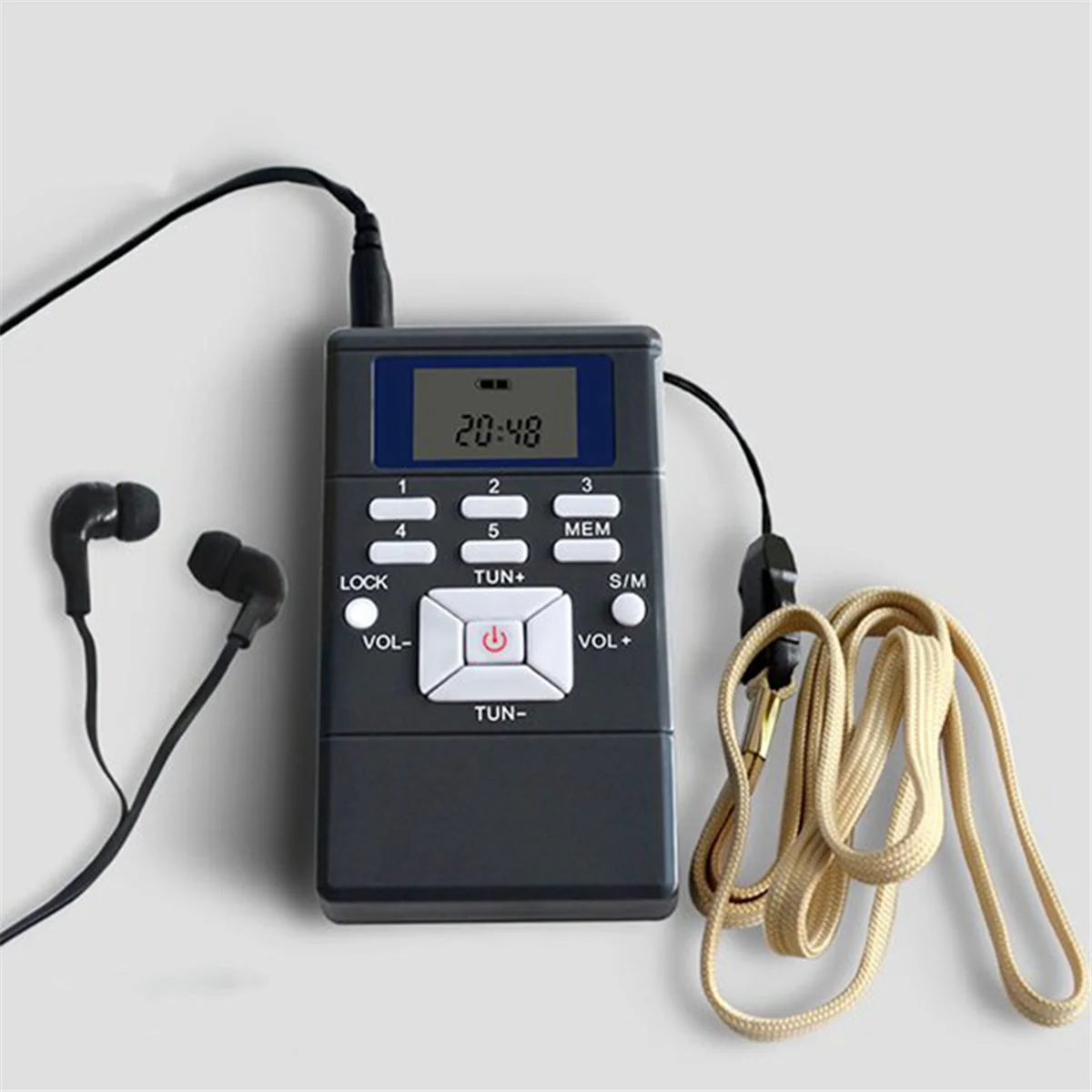 Radio Fm Digital Mini Altavoz Receptor Portátil Pantalla Reproductor de Música de Banda Única Pantalla Led Gris Plata