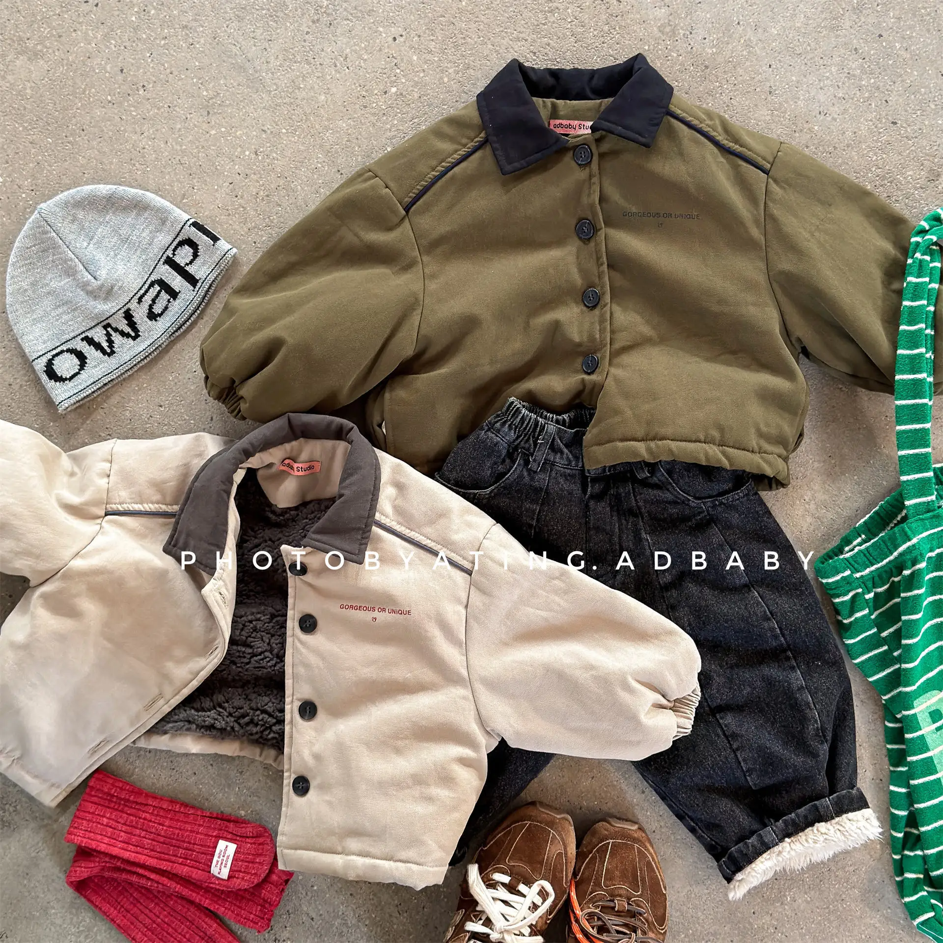 Winter Children Warm Coat Boys Girls Cotton Padded Jacket Baby Long Sleeve Lapel Cargo Jacket Solid Kids Clothes 1-8 Years